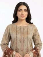 Unstitched Taupe Amber Karandi Suit - Image 2